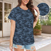 Dark Blue Navy Camouflage Women's T-Shirt