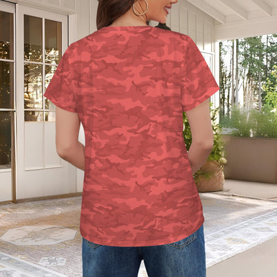 Red Camouflage Women's T-Shirt