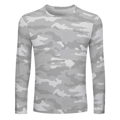 Light Gray Camouflage Unisex Long Sleeve Shirt Men's Lightweight Long Sleeve T-shirt