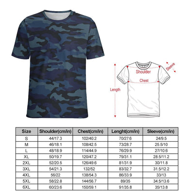 Dark Blue Navy Camouflage T-Shirt