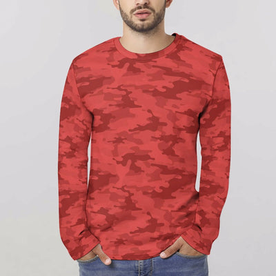 Red Camouflage Long Sleeve Shirt