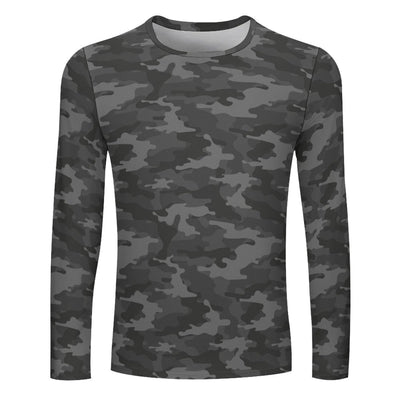 Dark Gray Camouflage Long Sleeve Shirt