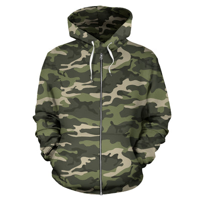 Woodland Camouflage Zip-Up Hoodie