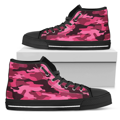 Pink Camouflage High Top Shoes