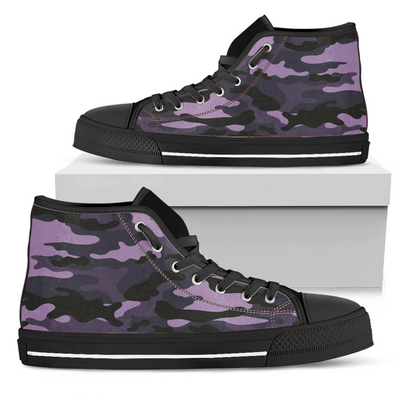 Dark Blue Navy Camouflage High Top Shoes