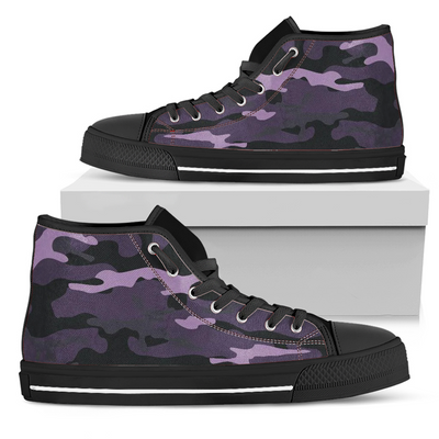 Dark Blue Purple Camouflage High Top Shoes