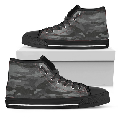 Gray Camouflage High Top Shoes