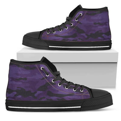 Dark Purple Camouflage High Top Shoes