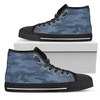 Steel Blue Navy Camouflage High Top Shoes