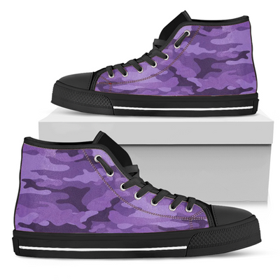 Purple Camouflage High Top Shoes