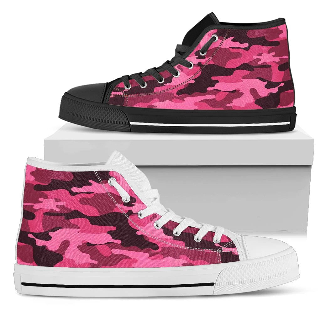 Pink Camouflage High Top Shoes