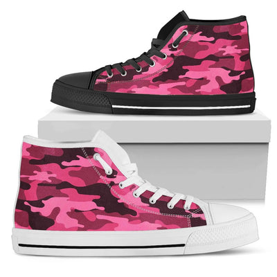 Pink Camouflage High Top Shoes