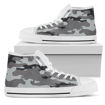 Gray Camouflage High Top Shoes