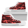 Dark Red Camouflage High Top Shoes