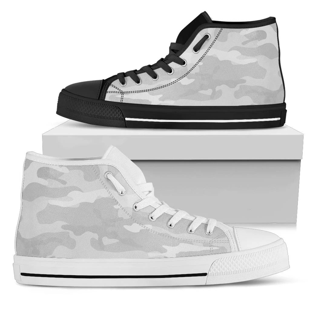 Light Gray Camouflage High Top Shoes