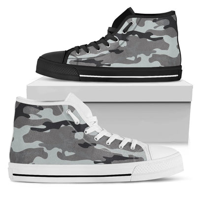 Gray Camouflage High Top Shoes