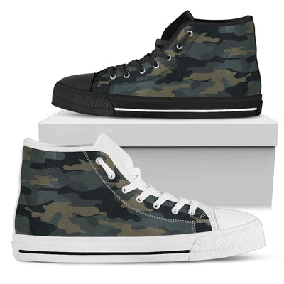 Dark Woodland Camouflage High Top Shoes