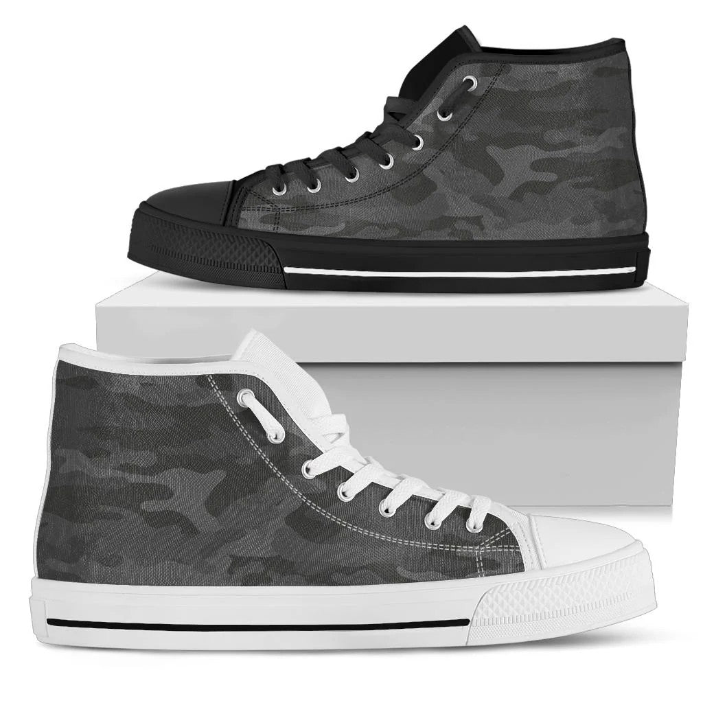 Dark Gray Camouflage High Top Shoes