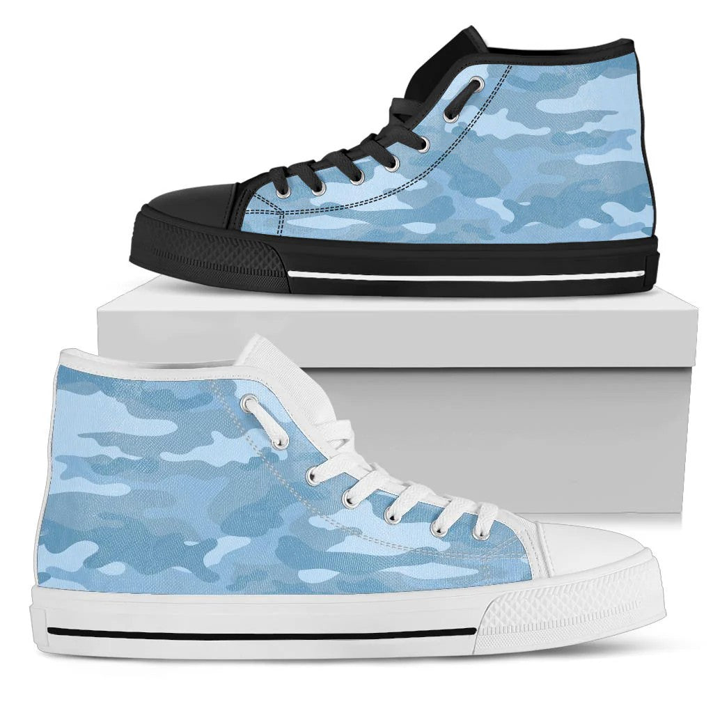 Light Blue Camouflage High Top Shoes