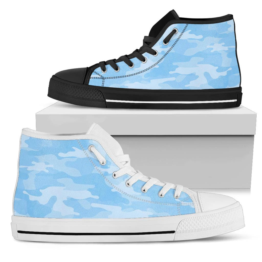 Light Blue Camouflage High Top Shoes
