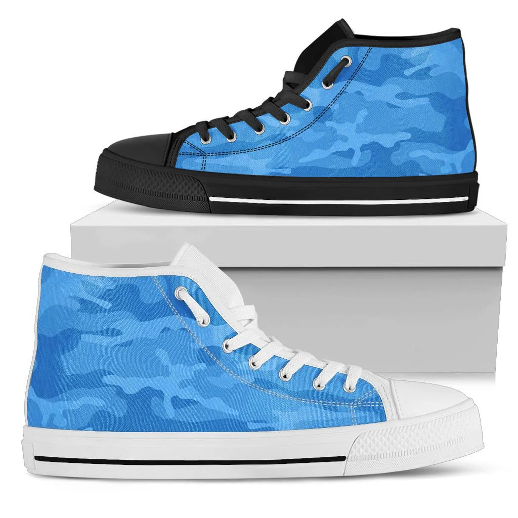 Light Blue Camouflage High Top Shoes
