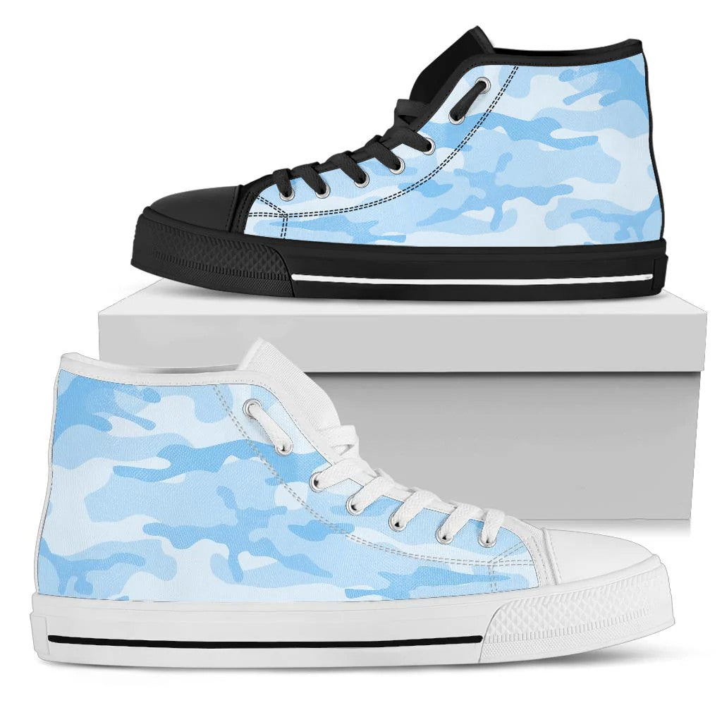 Light Blue Camouflage High Top Shoes