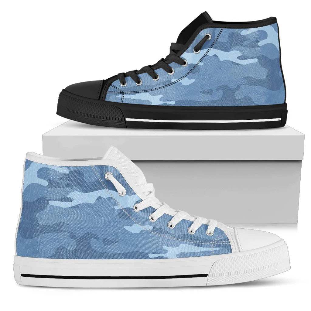 Light Blue Camouflage High Top Shoes
