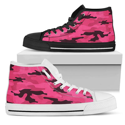 fluorescent Pink Camouflage High Top Shoes