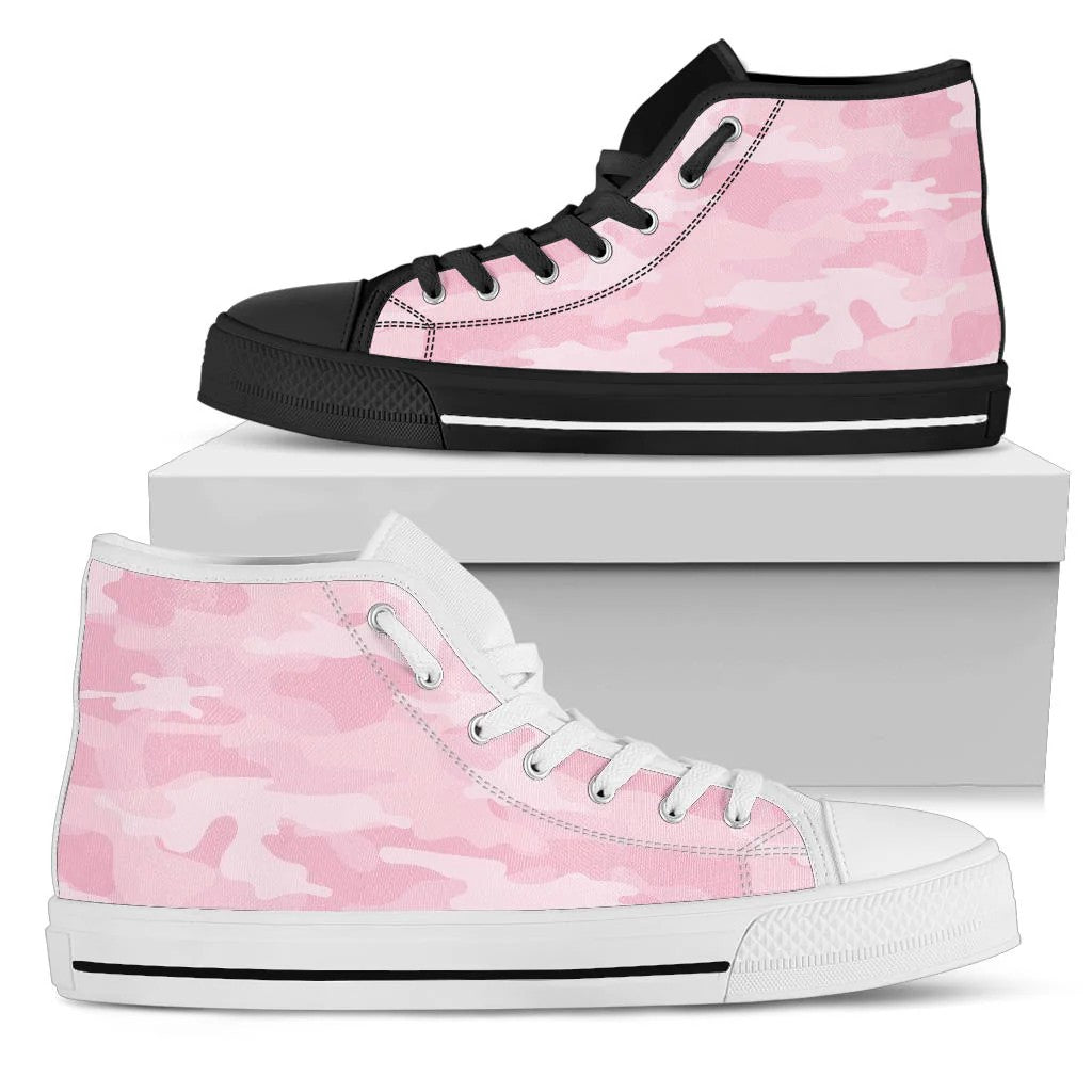 Light Pink Camouflage High Top Shoes