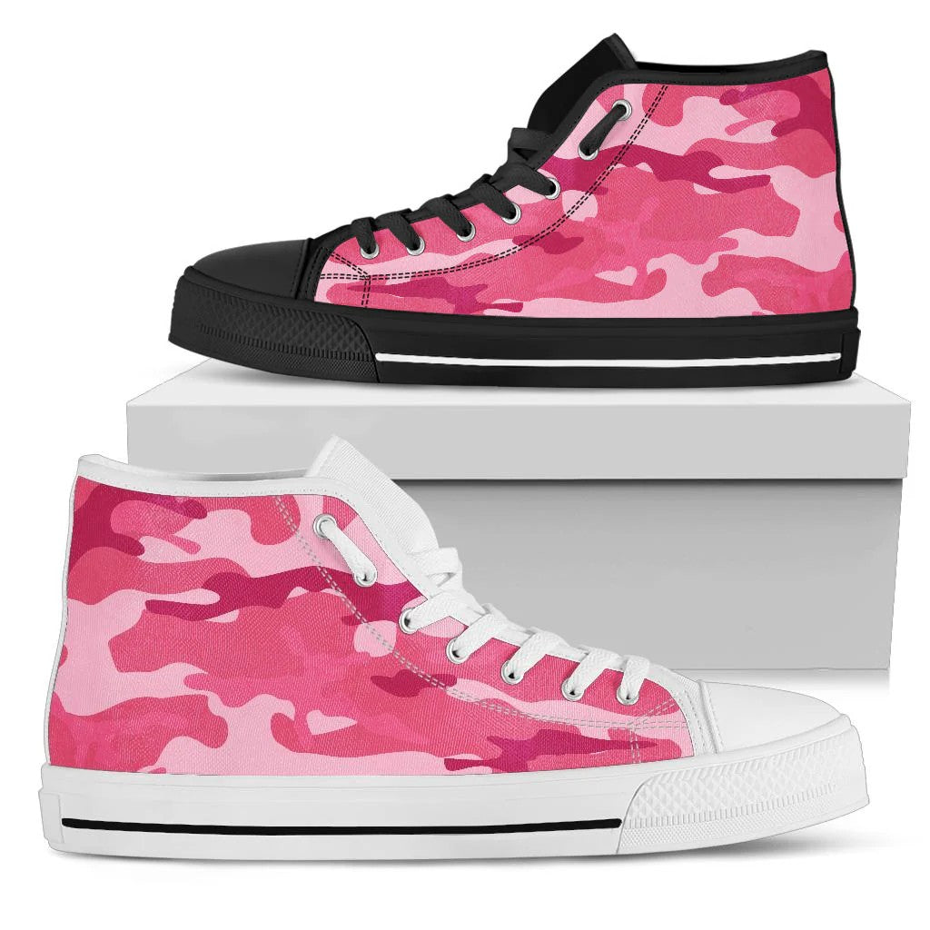 Pink Camouflage High Top Shoes