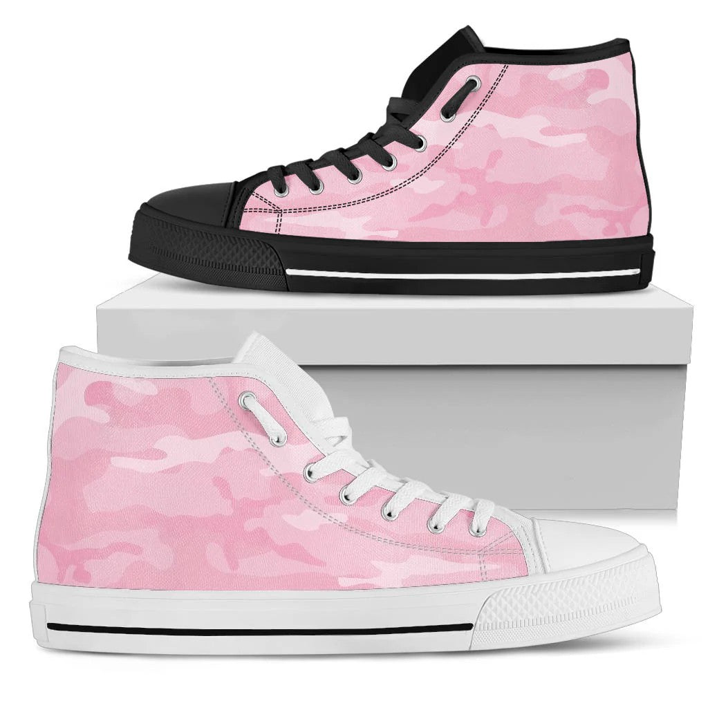 Light Pink Camouflage High Top Shoes