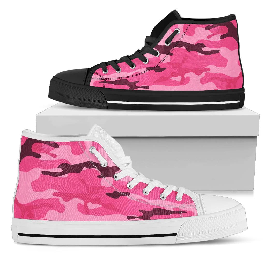 Pink Camouflage High Top Shoes