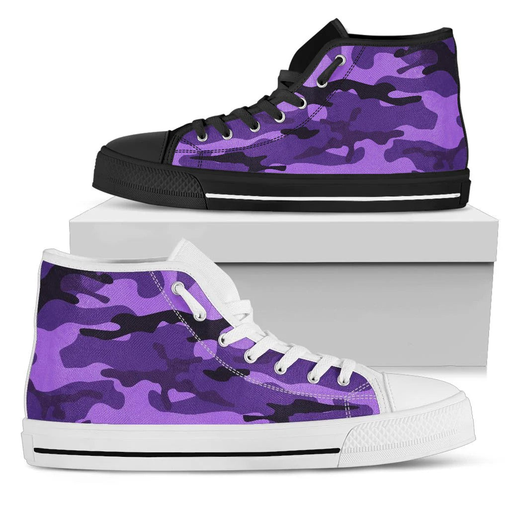 fluorescent Purple Camouflage High Top Shoes