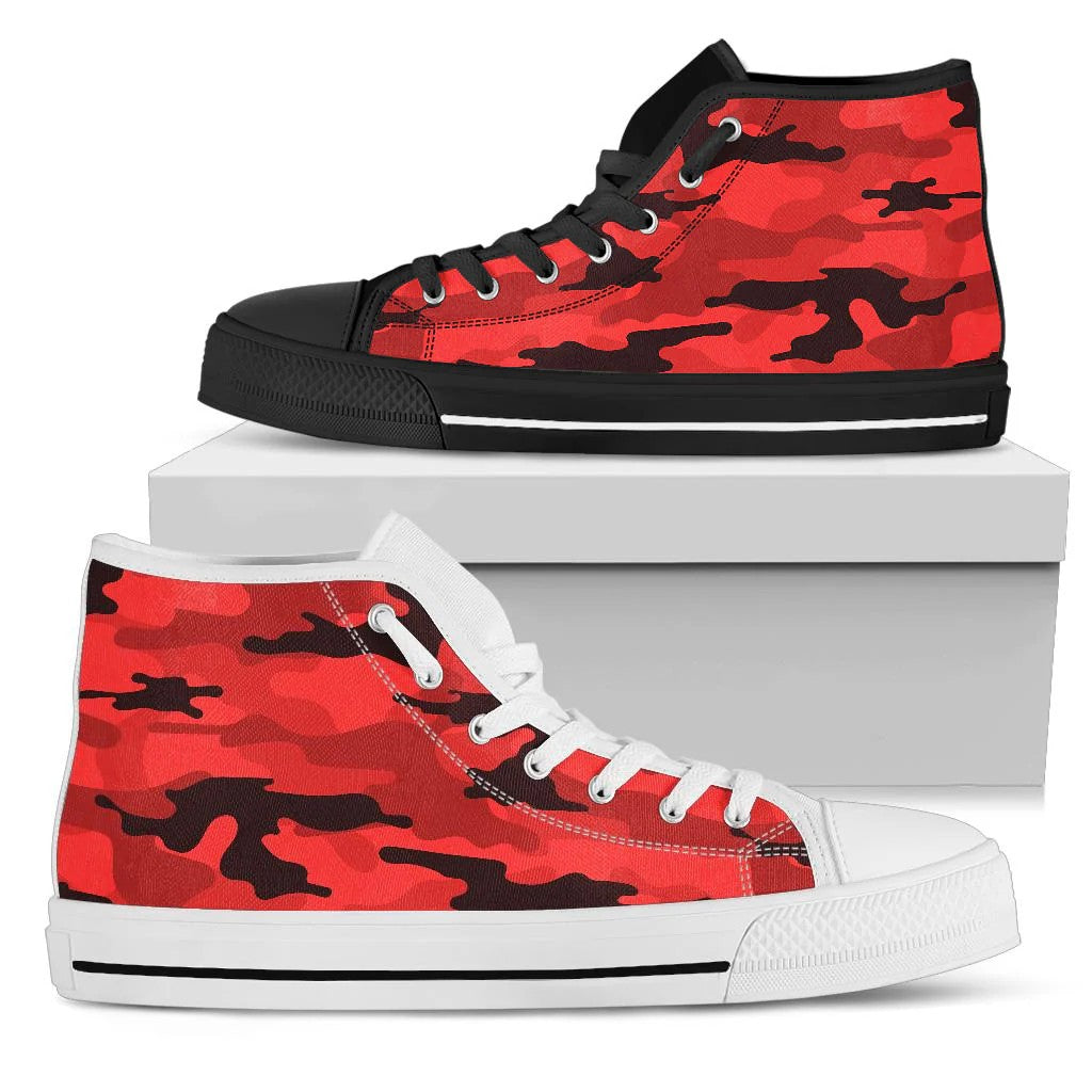 Red Camouflage High Top Shoes