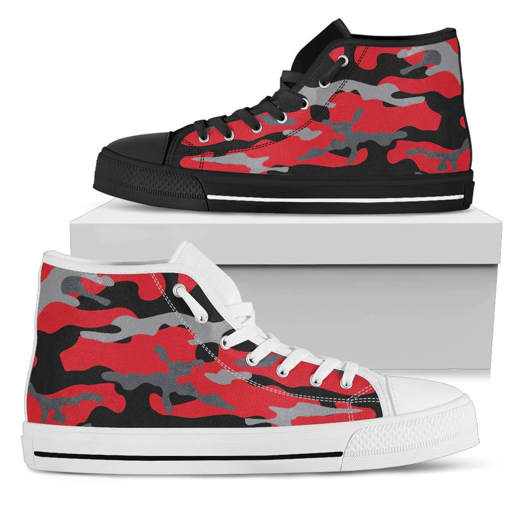Red Camouflage High Top Shoes