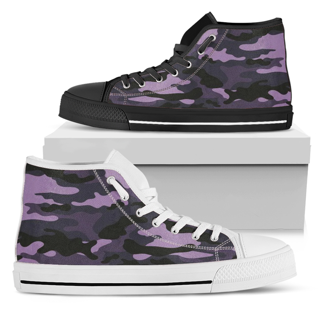 Dark Blue Navy Camouflage High Top Shoes