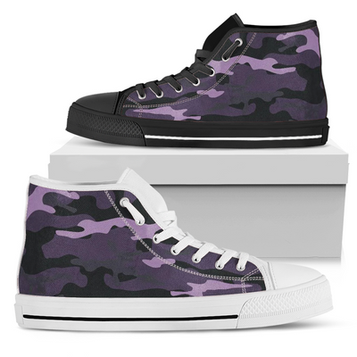 Dark Blue Purple Camouflage High Top Shoes