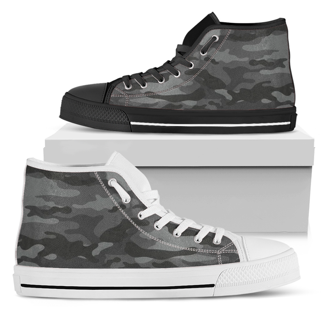 Gray Camouflage High Top Shoes