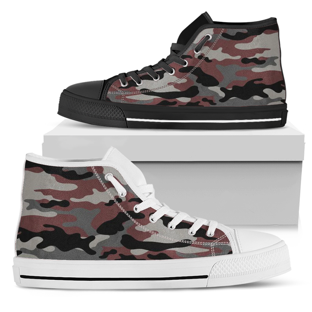 Red Camouflage High Top Shoes