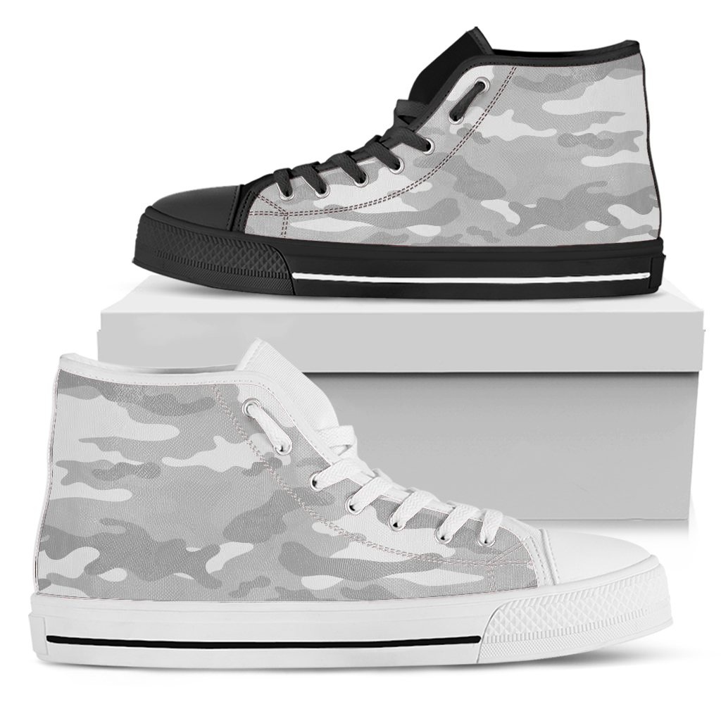 Light Gray Camouflage High Top Shoes