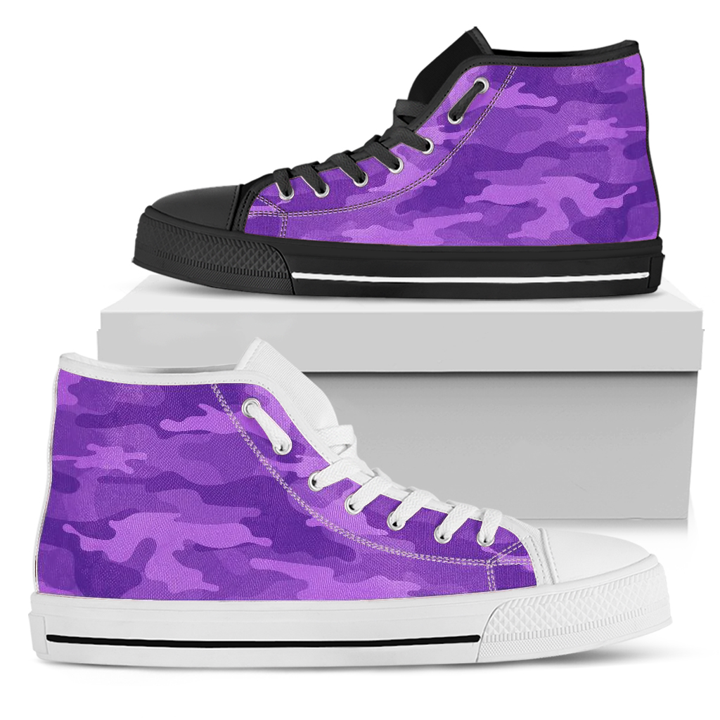 fluorescent Purple Camo High Top Shoes