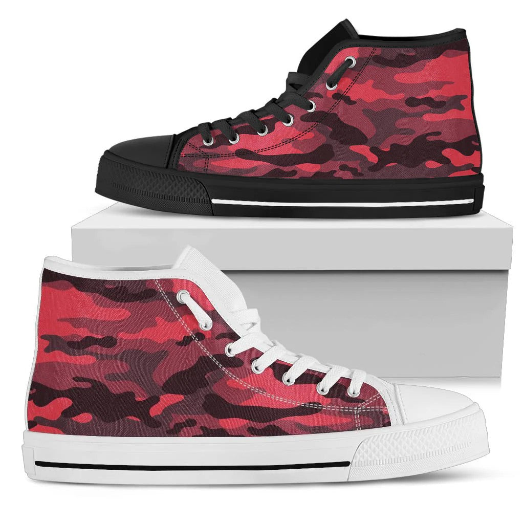 Red Camouflage High Top Shoes