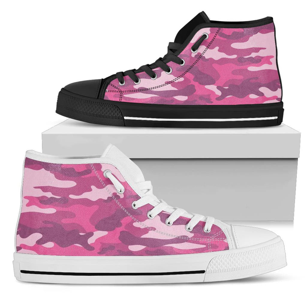 Pink Camouflage High Top Shoes
