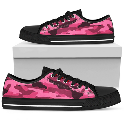 fluorescent Pink Camouflage Low Top Shoes