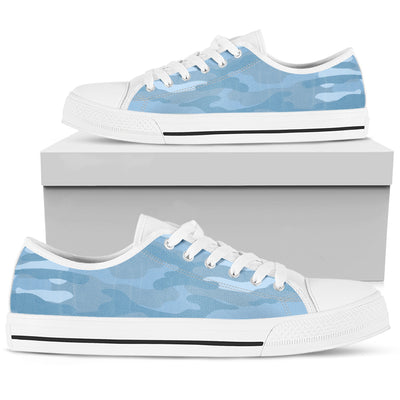 Light Blue Camouflage Low Top Shoes
