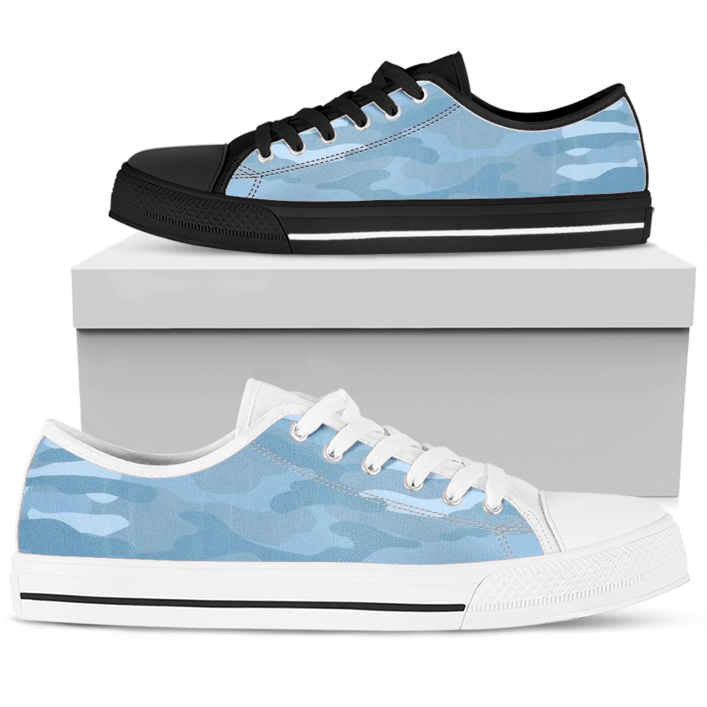 Light Blue Camo Low Top Shoes