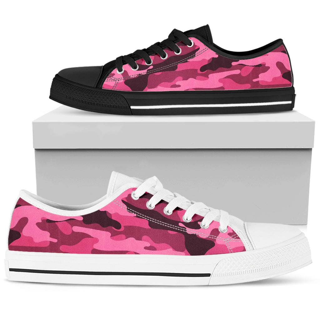fluorescent Pink Camo Low Top Shoes