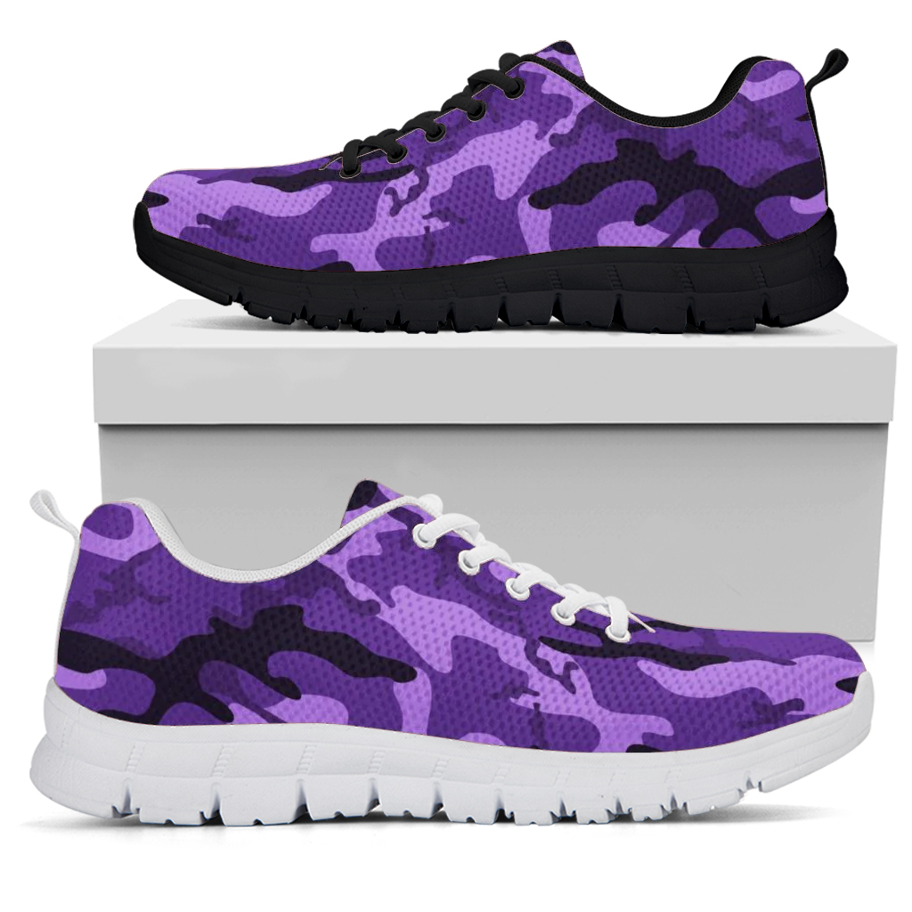 fluorescent Purple Camouflage Sneakers