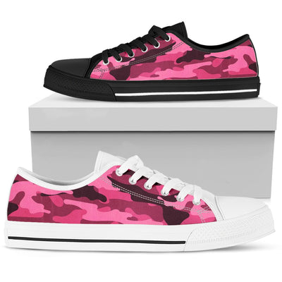 fluorescent Pink Camouflage Low Top Shoes