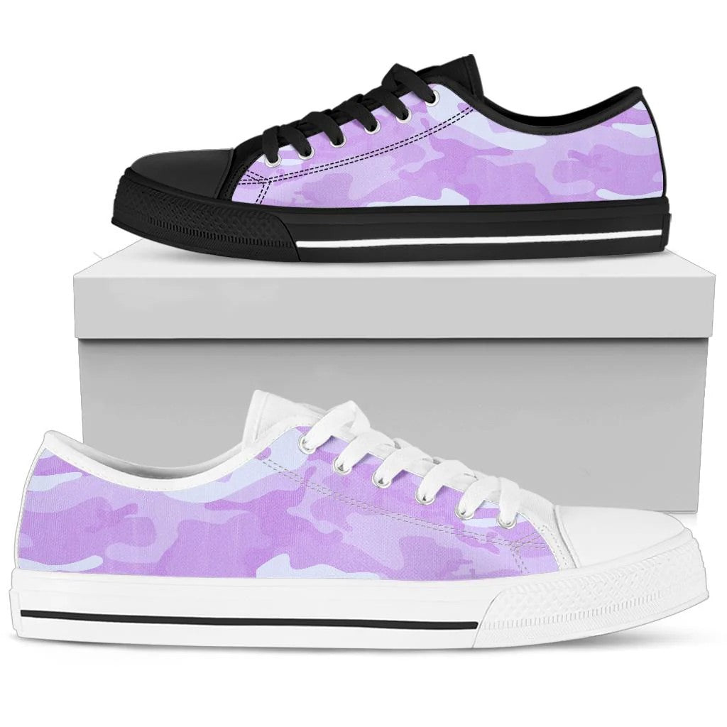 Light Purple Camouflage Low Top Shoes